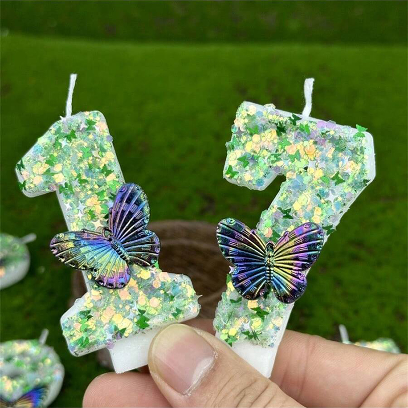 1Pc Green Sequins Number 0-9 B - đánh giá và giá Supplies Of Candle