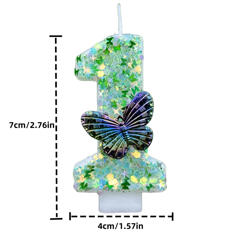 1Pc Green Sequins Number 0-9 B - đánh giá và giá Supplies Of Candle