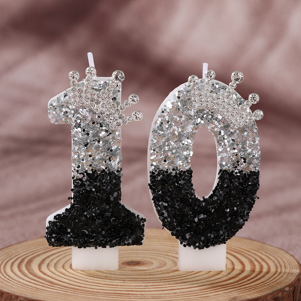Black Silver Gradient Crown Ha - đánh giá và giá Supplies Of Candle